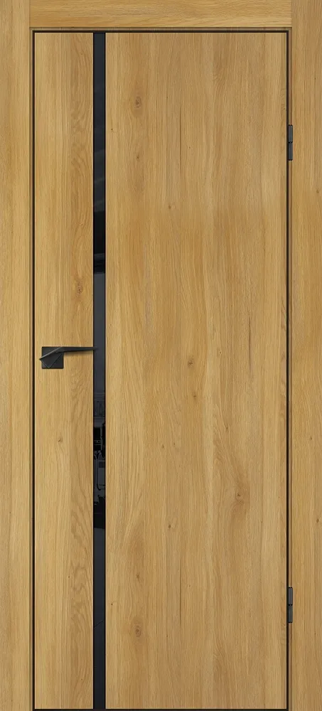 Фото Межкомнатная дверь P-22  кромка ABS черная c 4-х ст. Дуб золотистый